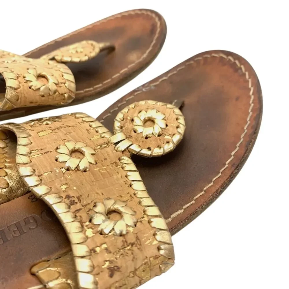 JACK ROGERS Cork HAMPTONS Flip Flops Sandals sz 8